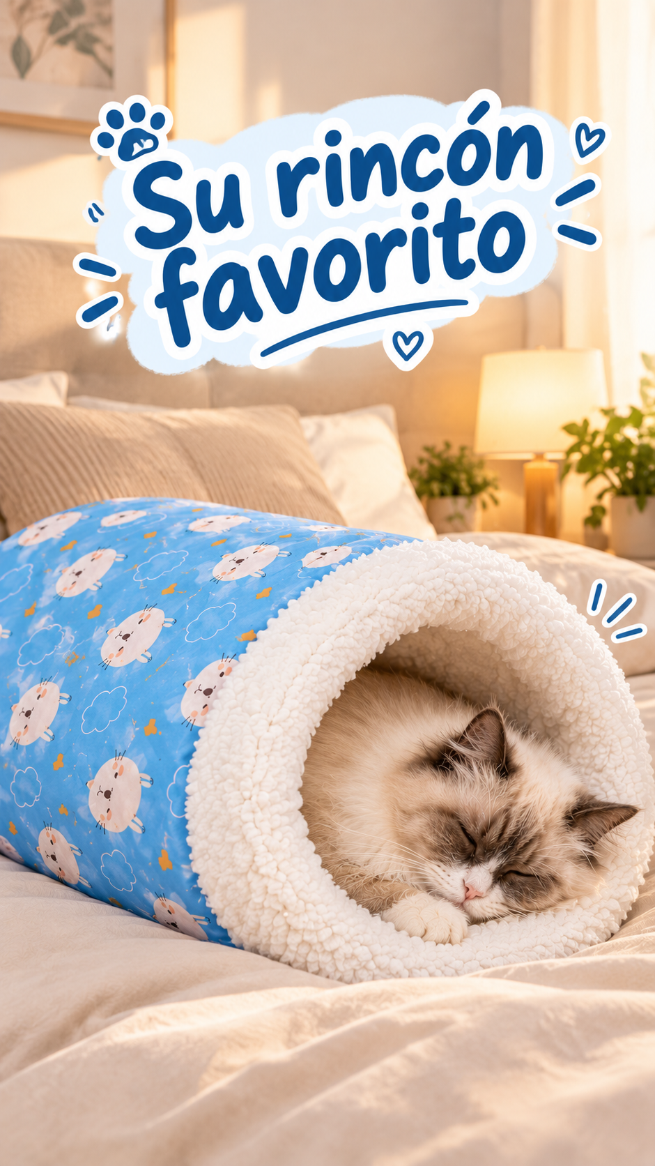 Saco para gatos que duerme pegado a tu cama